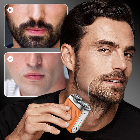 🔥🎉 Winter Hot Sale: 59% OFF! 🎁Portable Rotary Dual Ring Electric Shaver🚀