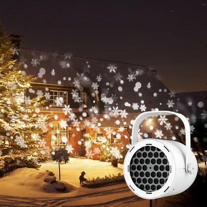 Outdoor Snowflake Christmas LED Stage Lights Rotating Pattern Projector
