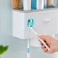 Limited-Time Offer | Wall-Mounted Large-Capacity Toothbrush Holder with Toothpaste Dispenser + Tray Effortlessly Organize Toiletries for 2-4 Family Members